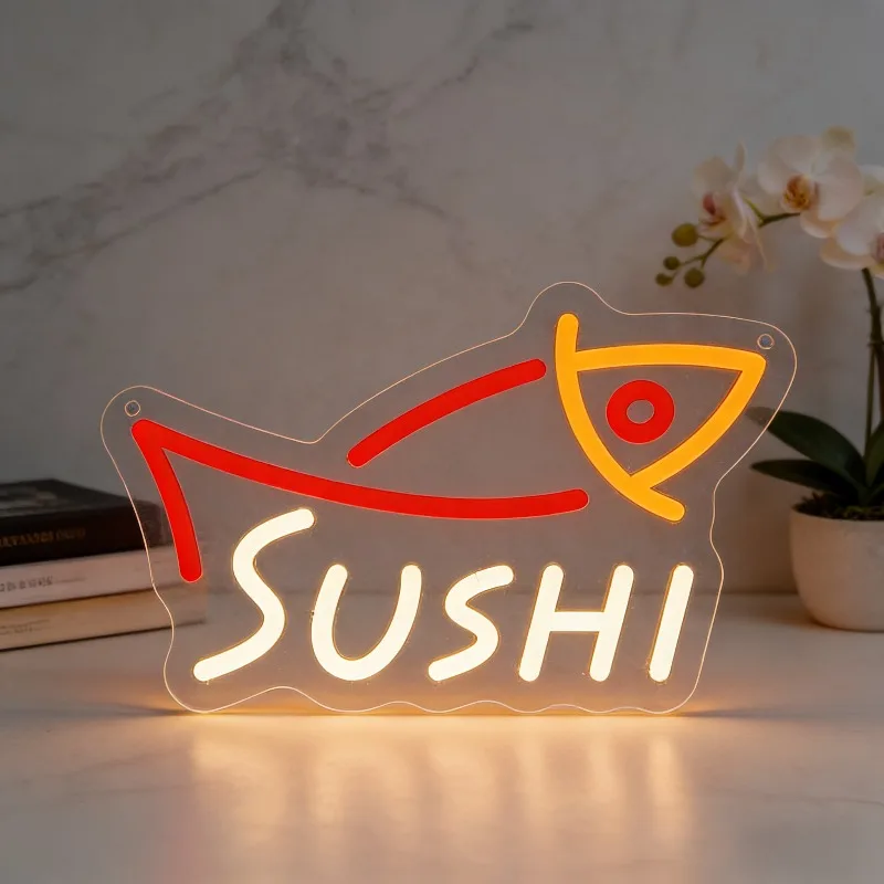 Commercial Kitchen Light - LED Sushi Fish Shape Neon Sign
