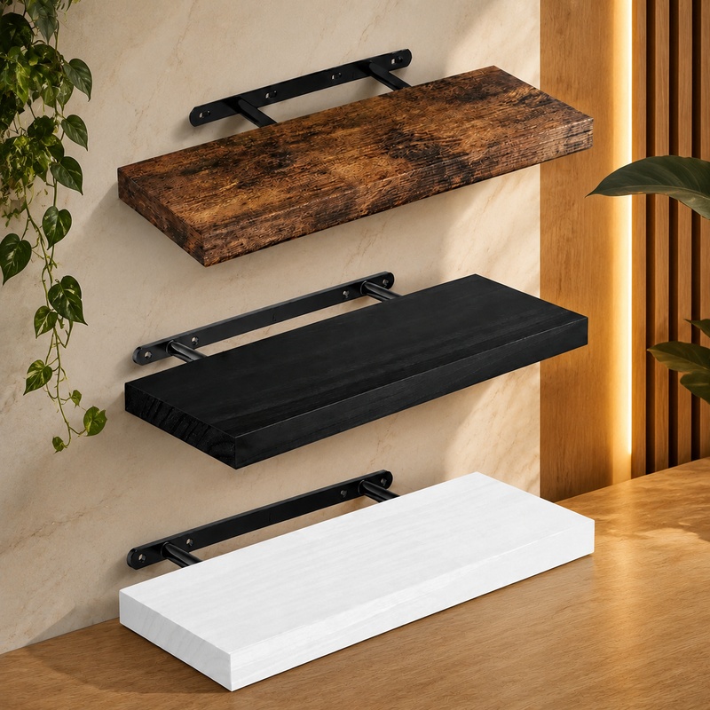 Commercial Kitchen Rack - Durable Floating Wall Shelf with Concealed