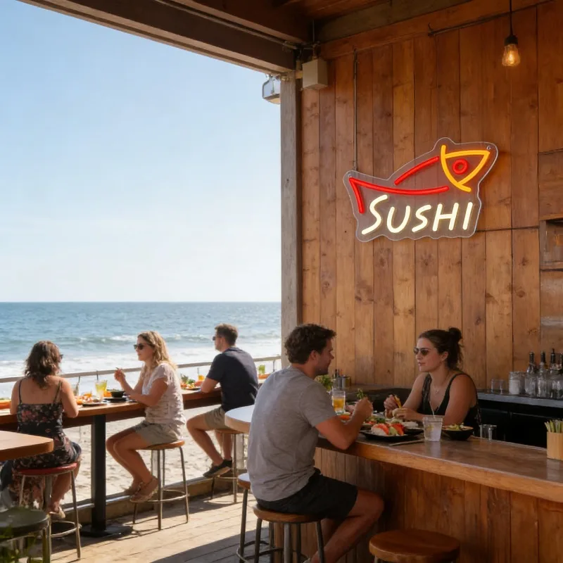 LED Sushi Fish Shape Neon Sign - Commercial Kitchen Light review and price