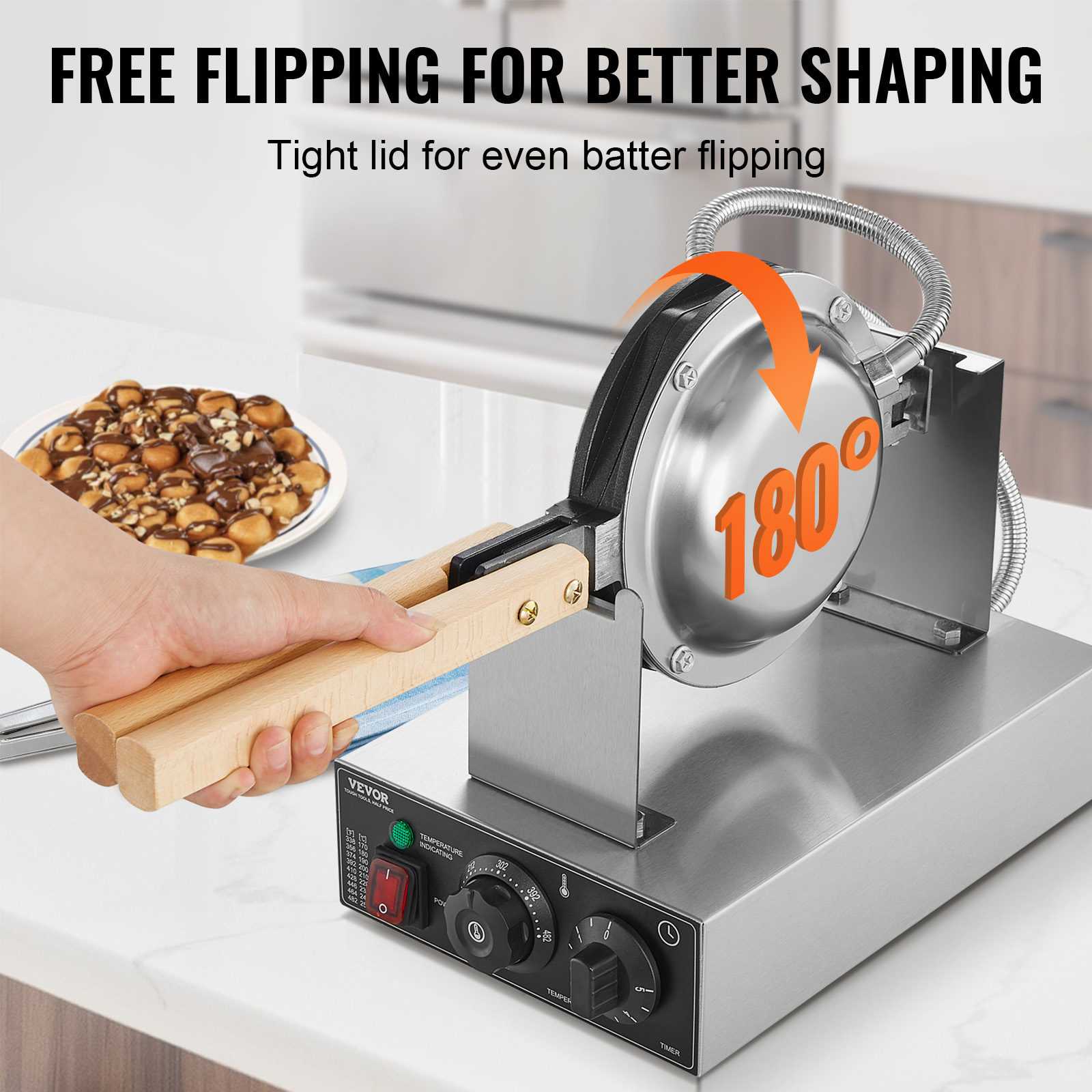 HomeWise Commercial Egg Bubble - Waffle Maker Commercial review and price