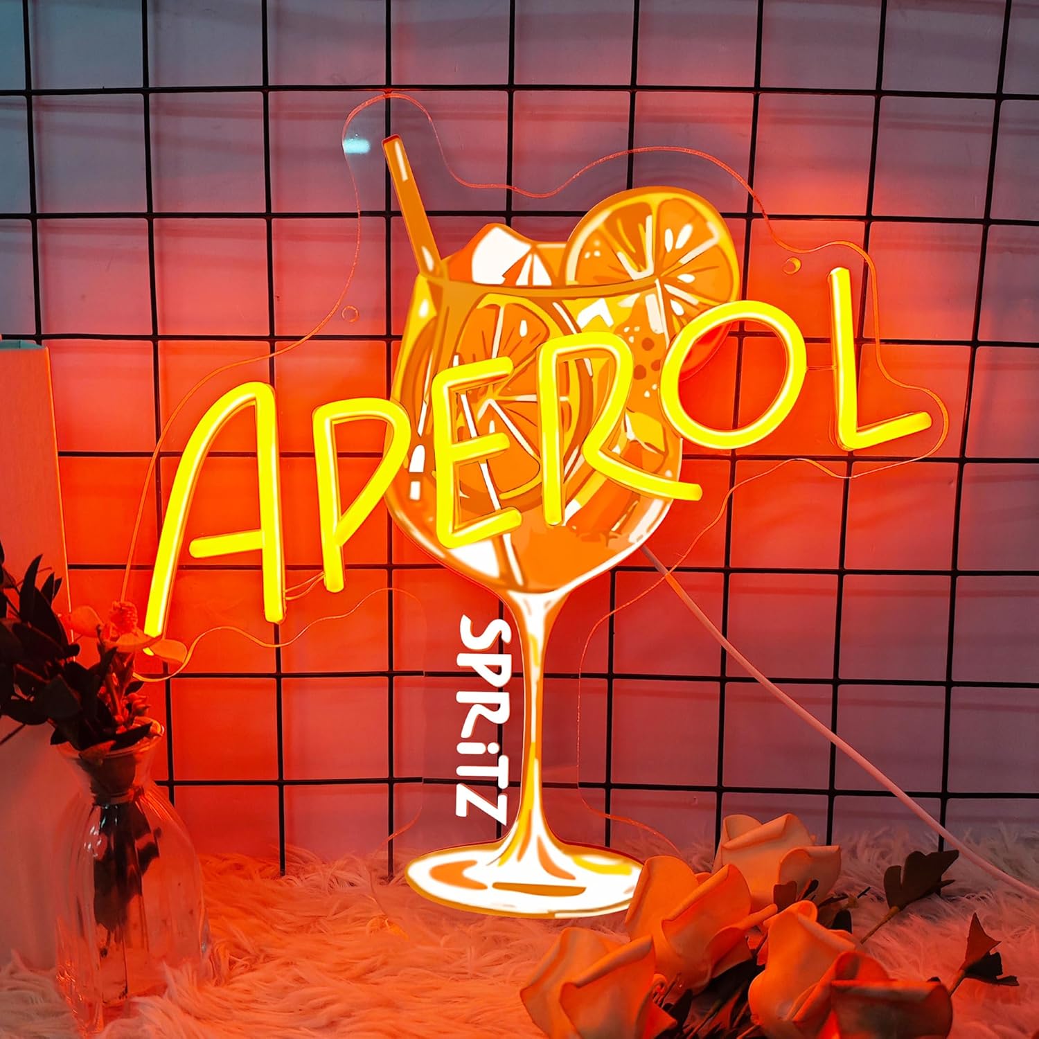 Orange/Aperol Spritz Neon Sign - Commercial Kitchen Light review and price