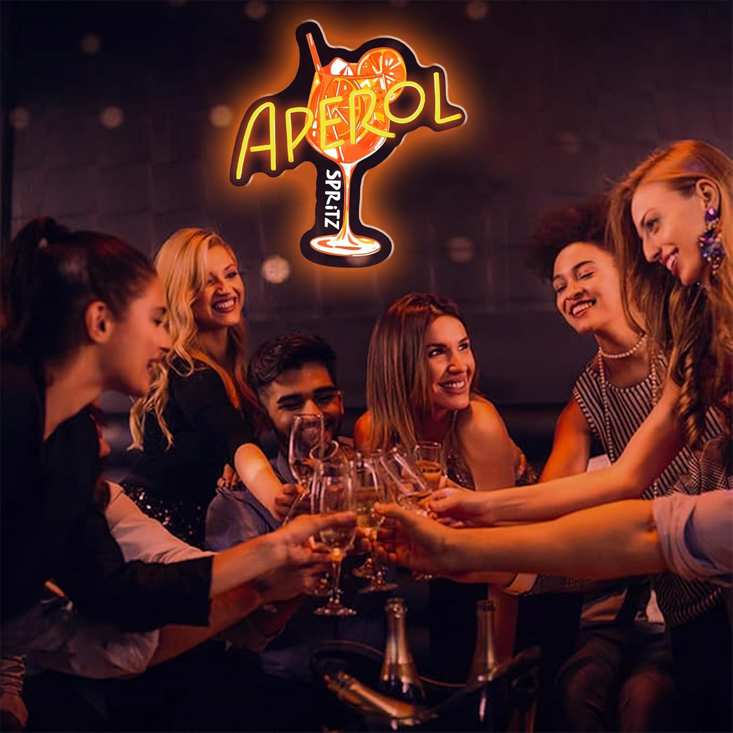 Orange/Aperol Spritz Neon Sign - Commercial Kitchen Light review and price