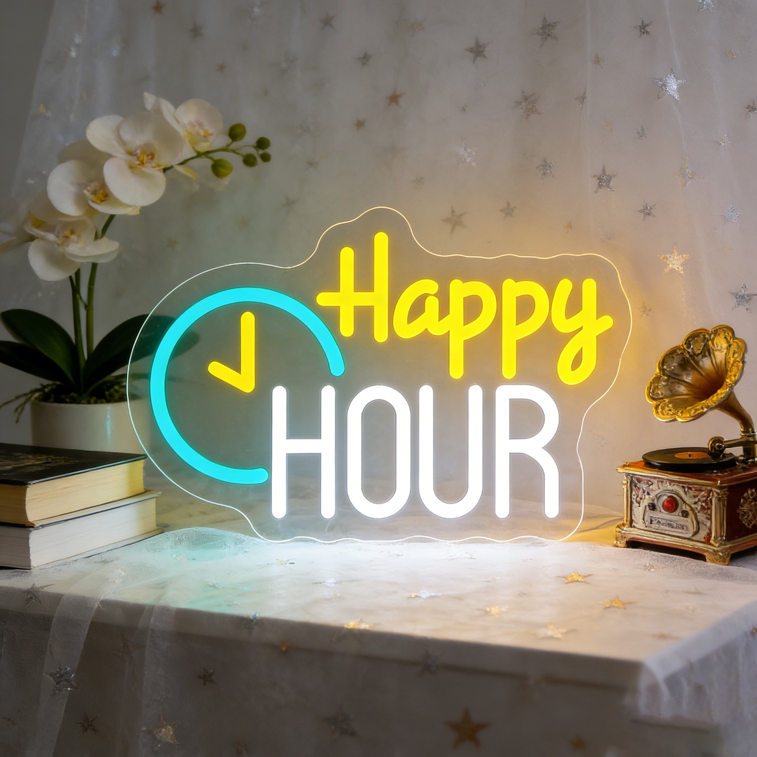 Happy HOUR Cloud Neon Sign wit - Commercial Kitchen Walls review and price