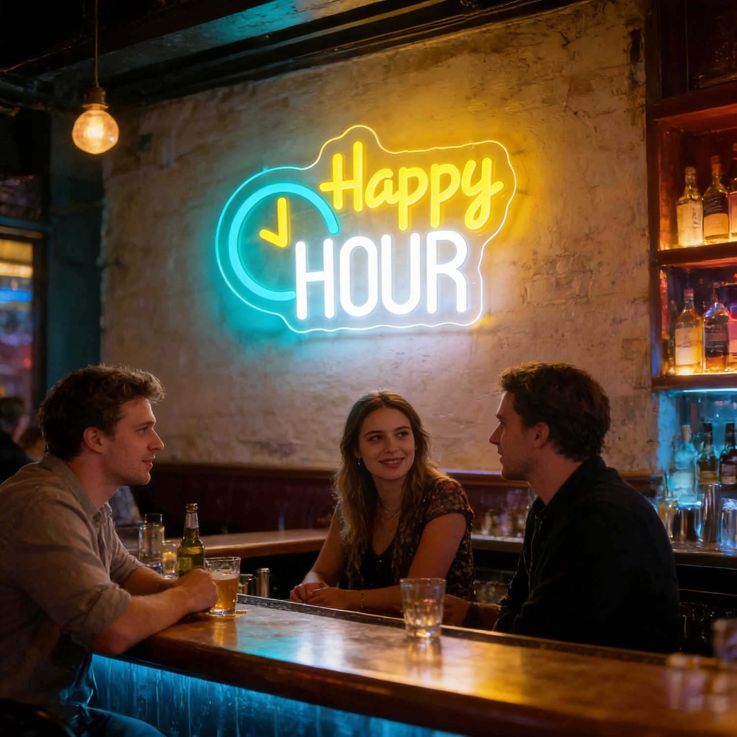 Happy HOUR Cloud Neon Sign wit - Commercial Kitchen Walls review and price