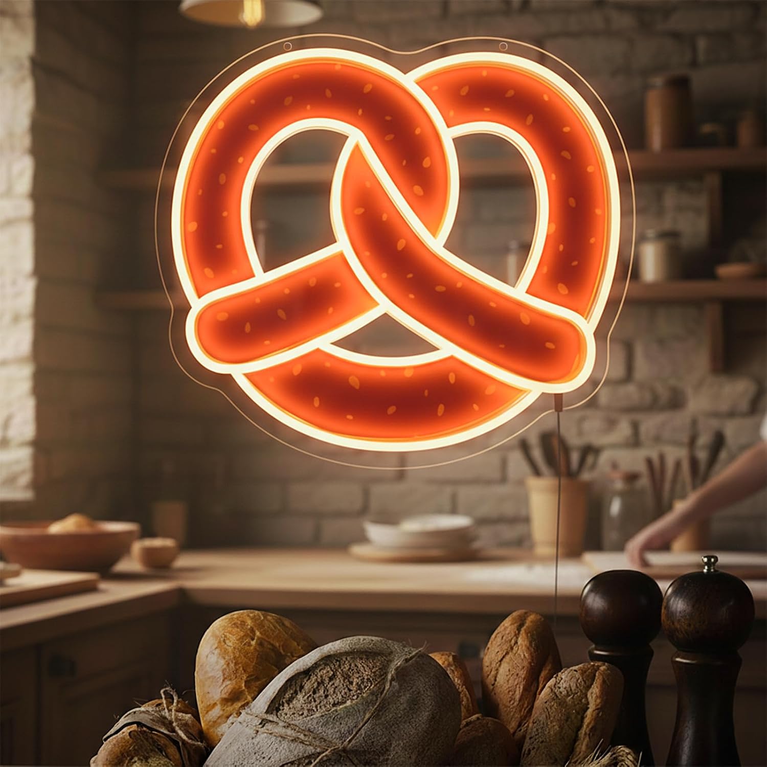 Pretzel Neon Sign USB Powered  - Commercial Kitchen Light review and price