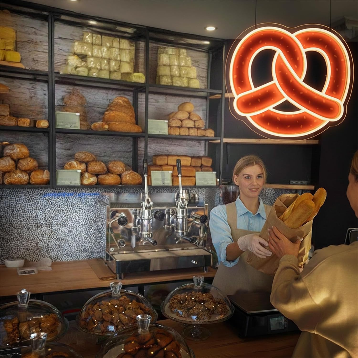 Pretzel Neon Sign USB Powered  - Commercial Kitchen Light review and price